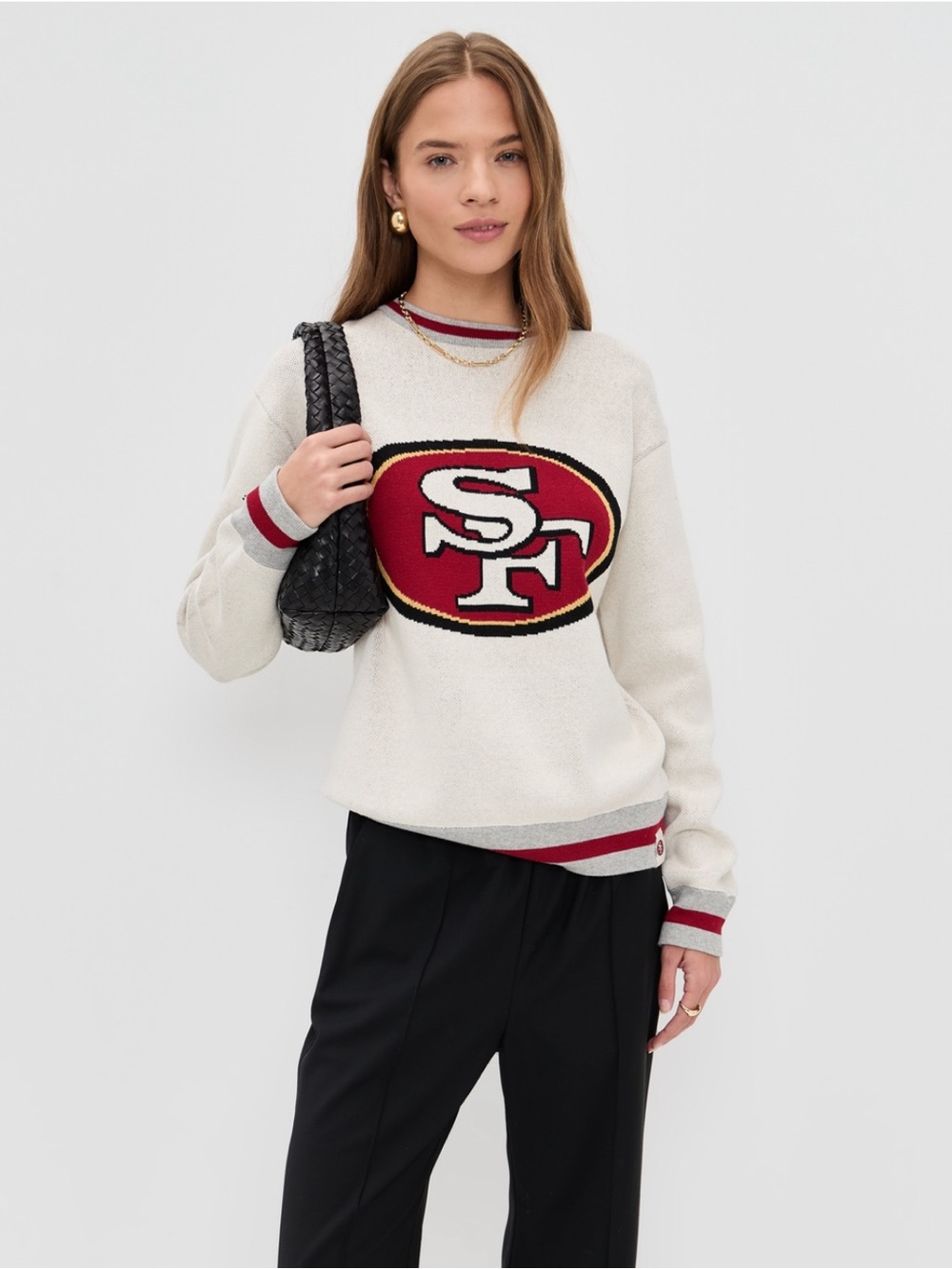 San Francisco 49ers Logo Crewneck Sweater - Cream Shopbop retail $225